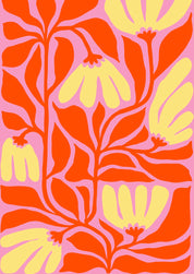 Colourful Flower Print - Pink – Handmade Artwork by Blue Iris Designs Co - Kúbome