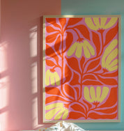 Colourful Flower Print - Pink – Handmade Artwork by Blue Iris Designs Co - Kúbome