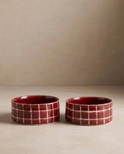 Burgundy Pool Pet Bowl 14cm - 2 Pieces Set
