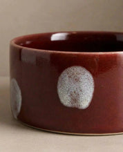 Burgundy Pop Dots Pet Bowl 14cm Burgundy - 2 Pieces Set