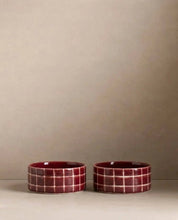 Burgundy Pool Pet Bowl 14cm - 2 Pieces Set