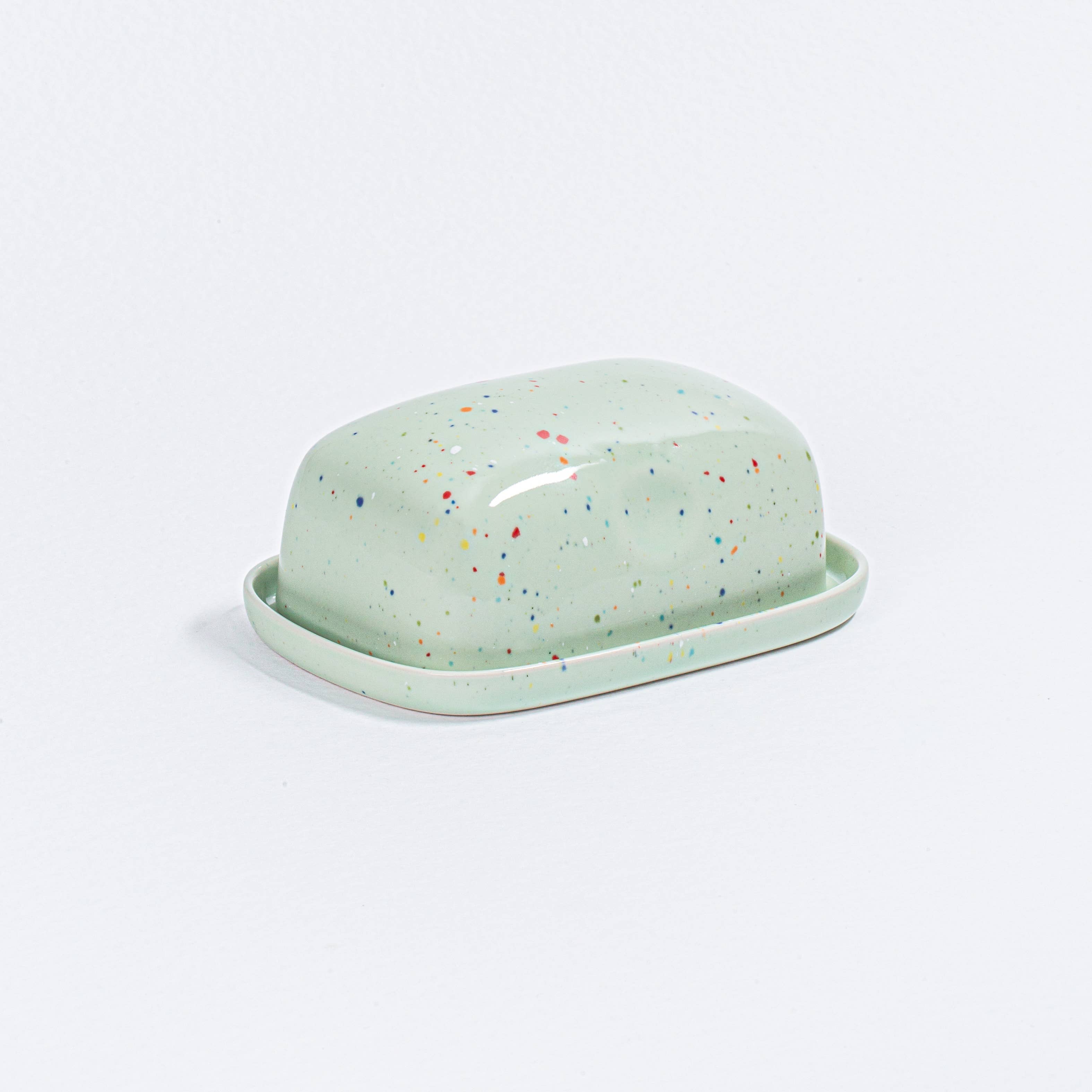 Party Specks Butter Dish