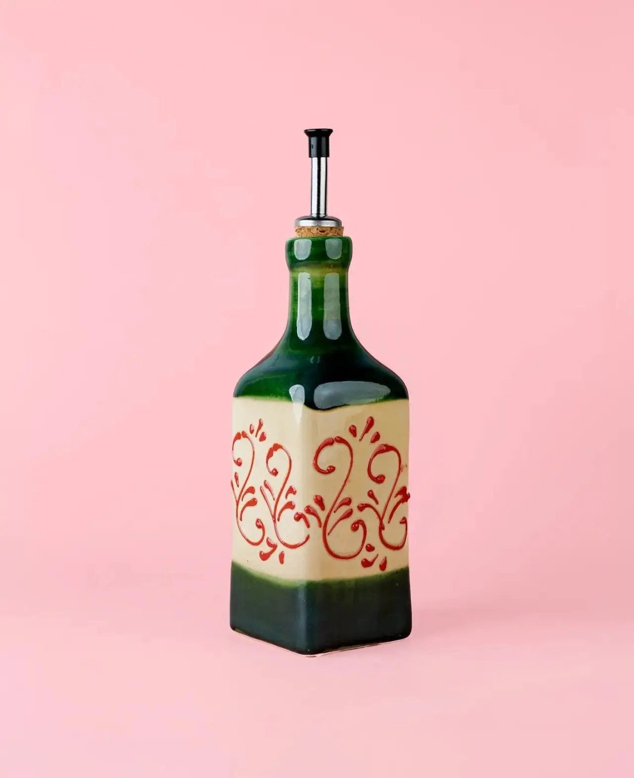 Ceramic Oil Dispenser 475ml - Alhambra – Handmade Oil Dispenser by Alfar Tierra Cocida - Kúbome