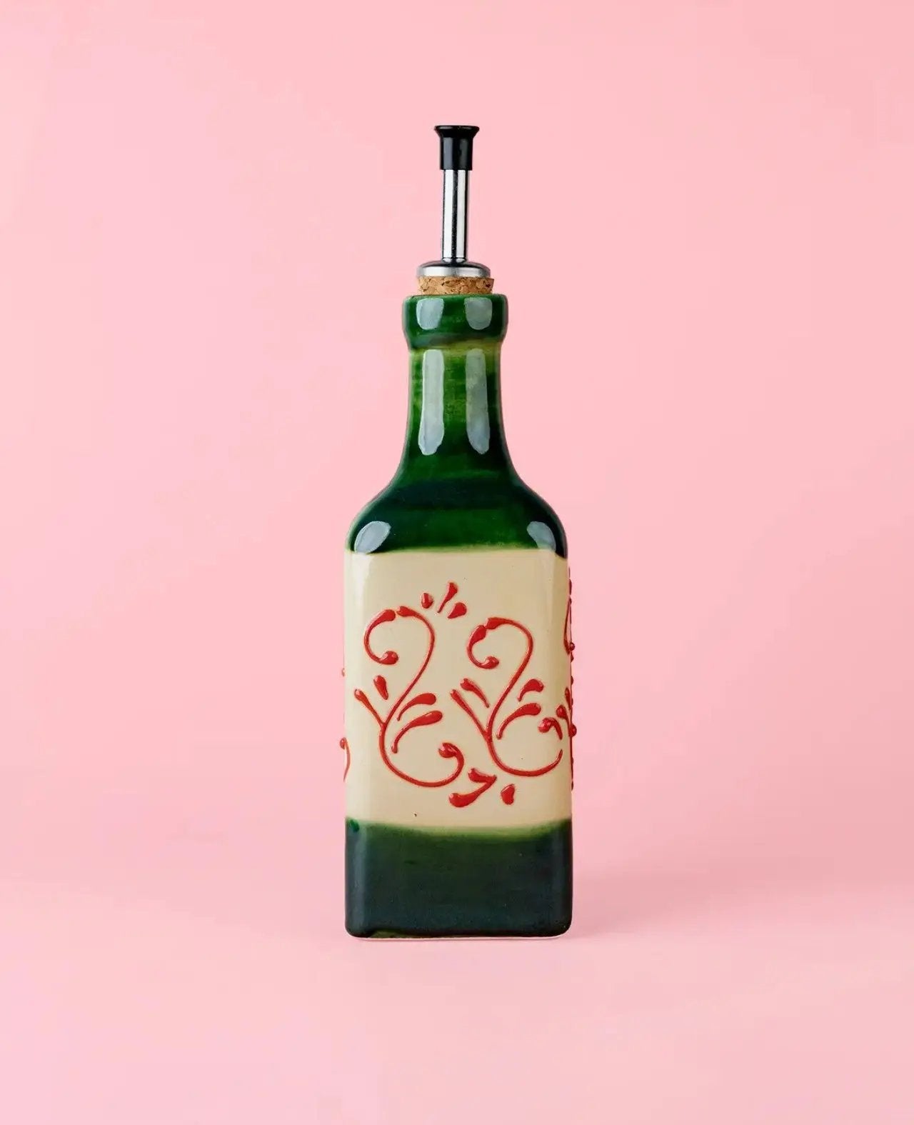 Ceramic Oil Dispenser 475ml - Alhambra – Handmade Oil Dispenser by Alfar Tierra Cocida - Kúbome