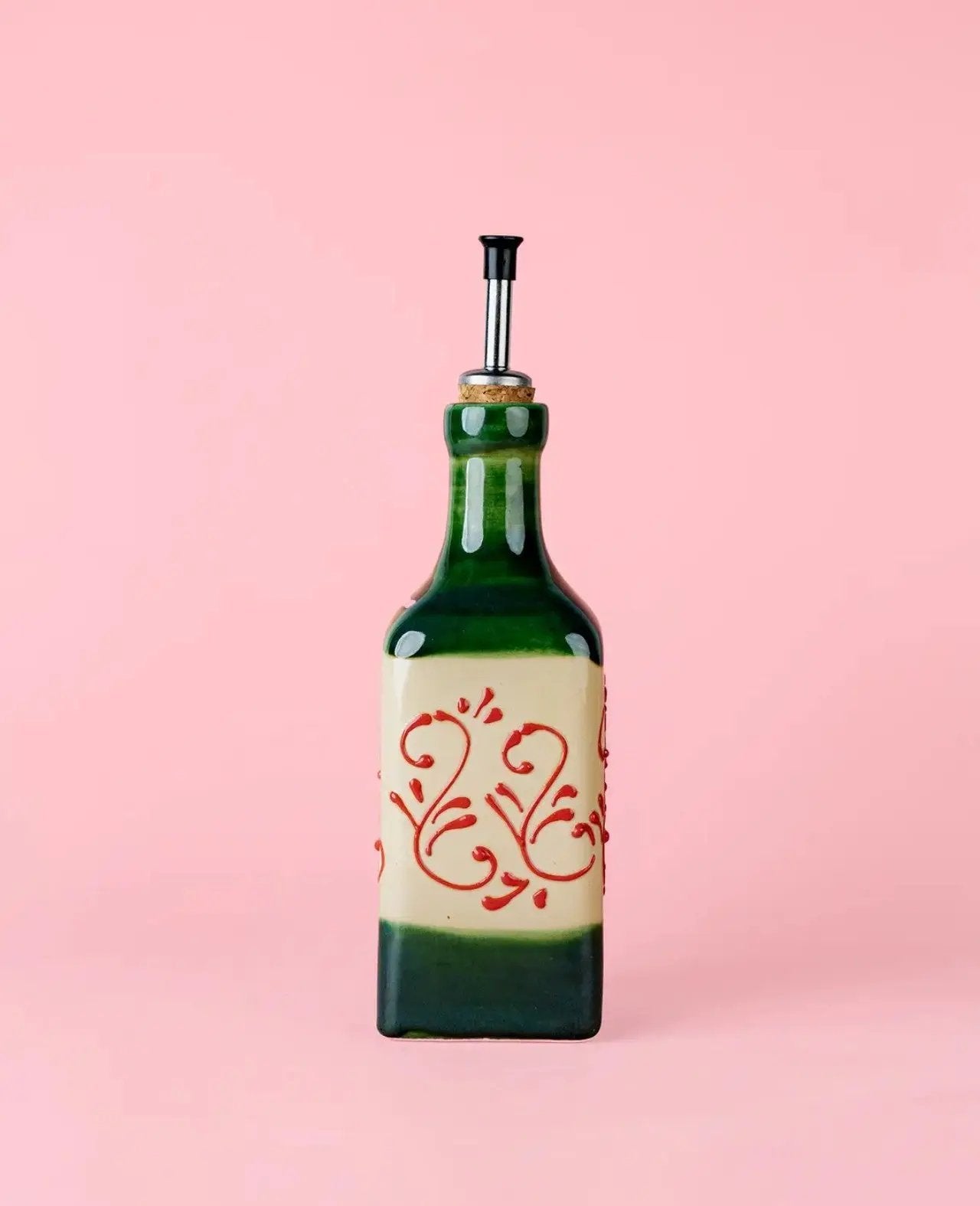 Ceramic Oil Dispenser 475ml - Alhambra – Handmade Oil Dispenser by Alfar Tierra Cocida - Kúbome