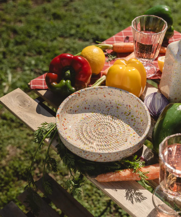 Large Ceramic Grater Plate - Carnival – Handmade Grater by Alfar Tierra Cocida - Kúbome