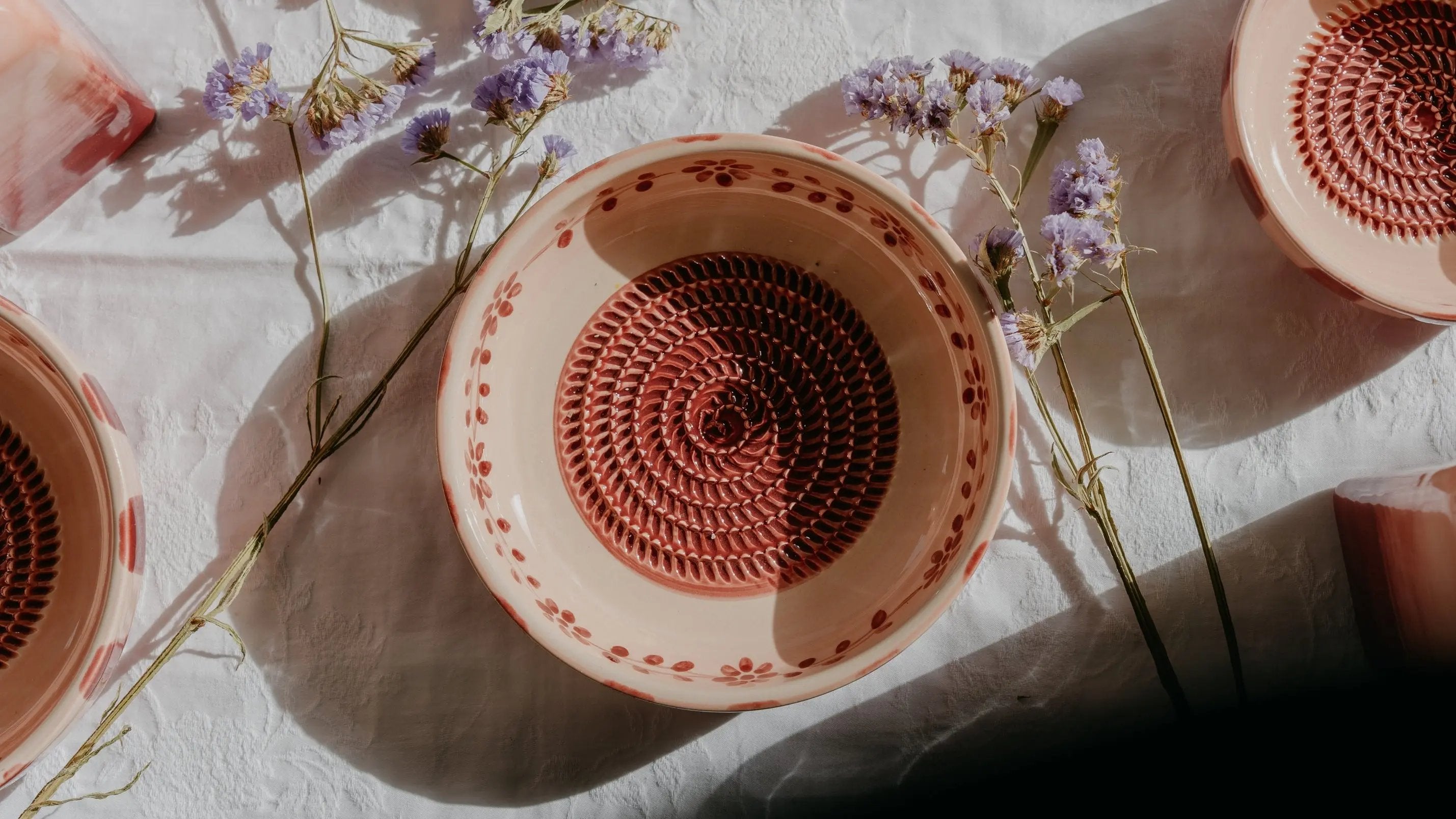 Large Ceramic Grater Plate - Sakura – Handmade Grater by Alfar Tierra Cocida - Kúbome