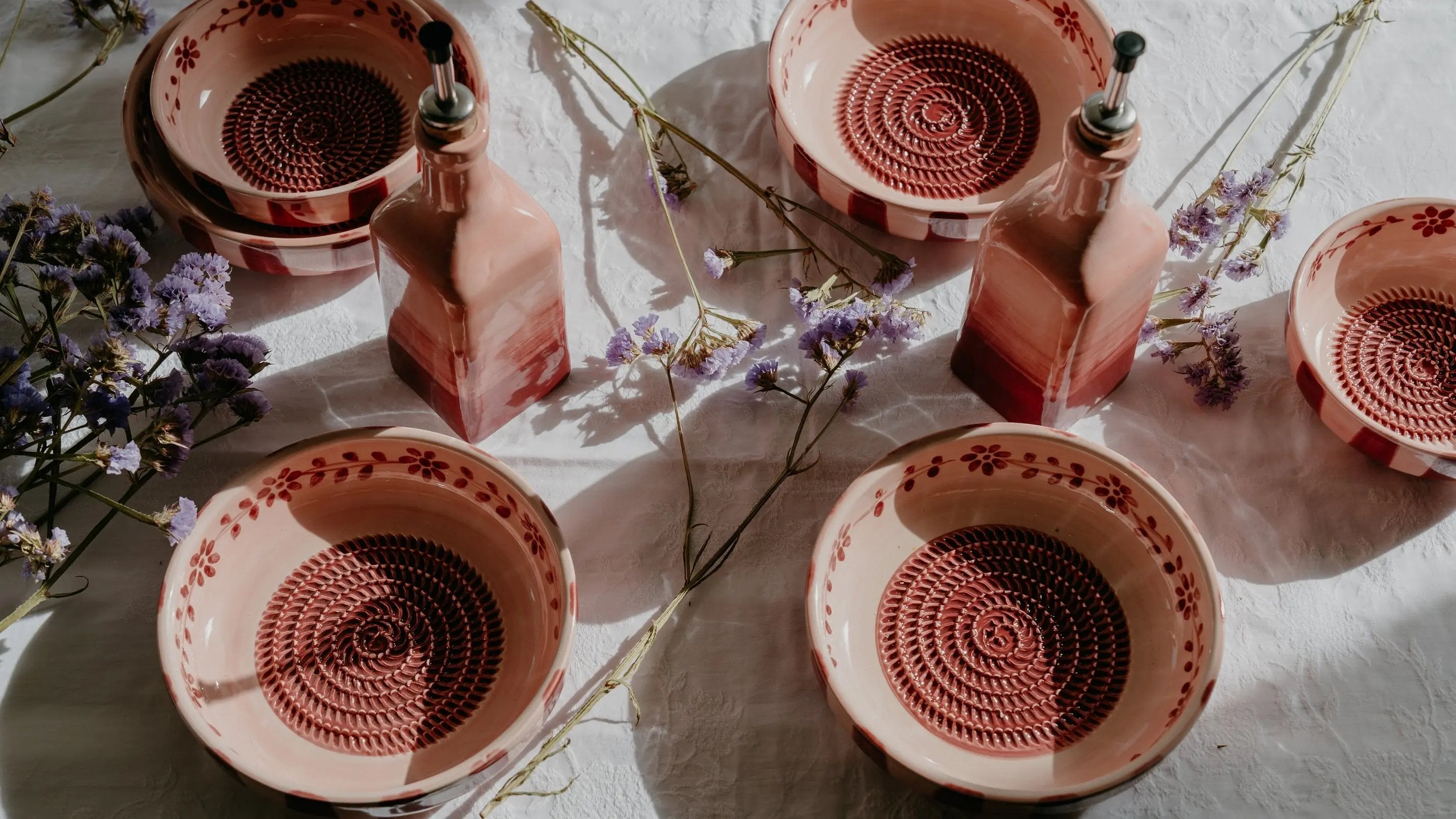 Large Ceramic Grater Plate - Sakura – Handmade Grater by Alfar Tierra Cocida - Kúbome