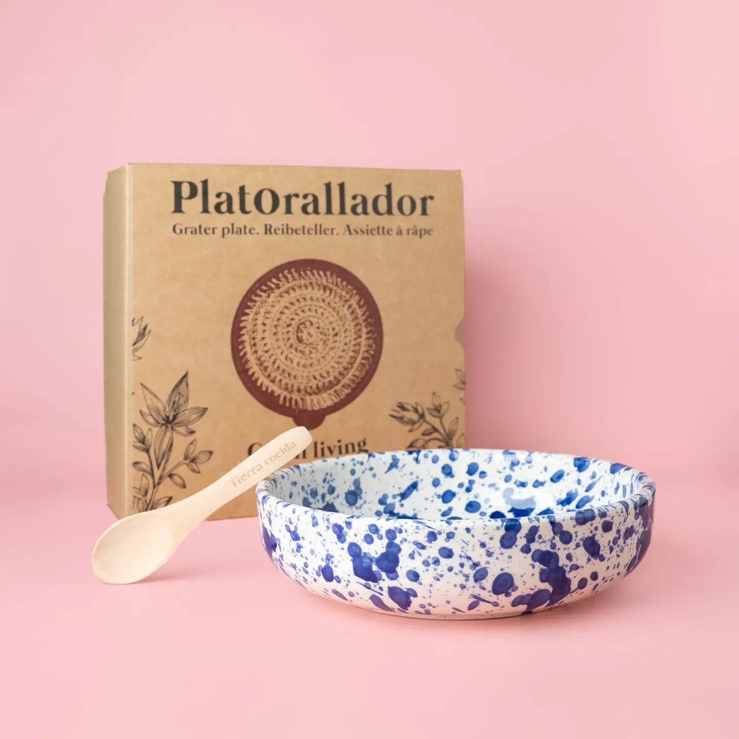 Large Grater Plate - Persia *wooden spoon included* – Handmade Grater by Alfar Tierra Cocida - Kúbome