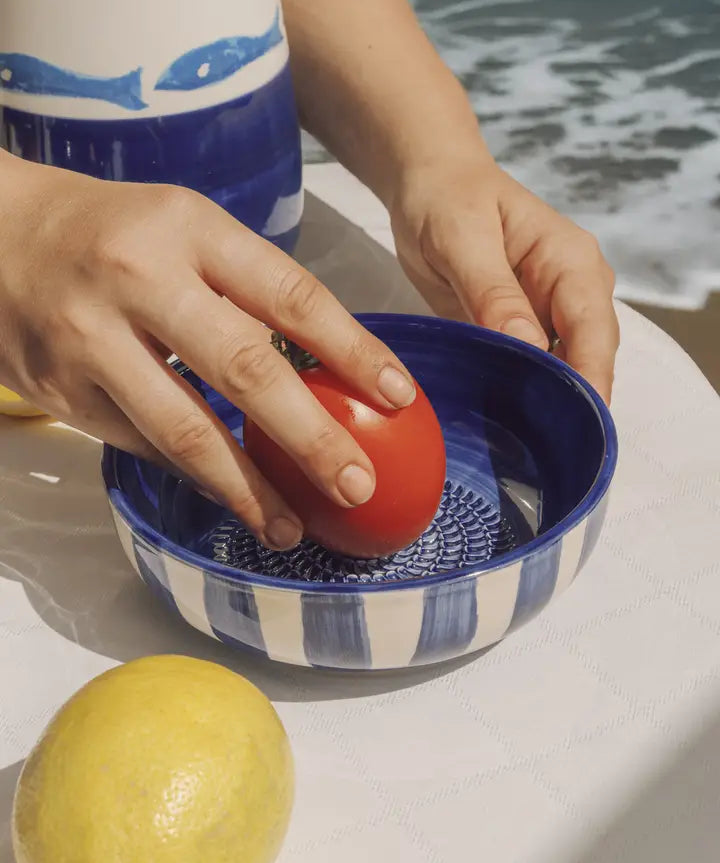 Medium Pottery Grater Plate – Costa Azul – Handmade Grater by Alfar Tierra Cocida - Kúbome