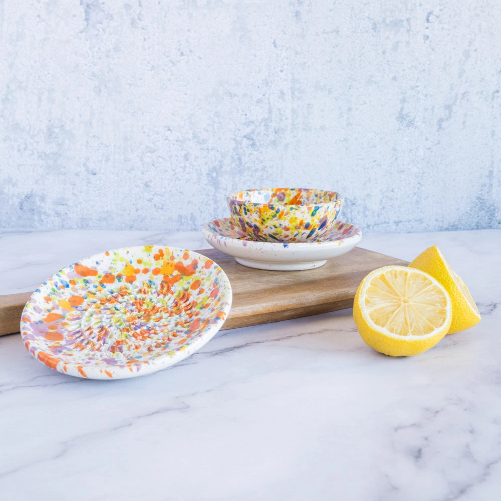 Small Ceramic Grater Plate - Carnival – Handmade Grater by Alfar Tierra Cocida - Kúbome
