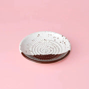 Small Ceramic Plate Food Grater - Hazelnut – Handmade Grater by Alfar Tierra Cocida - Kúbome