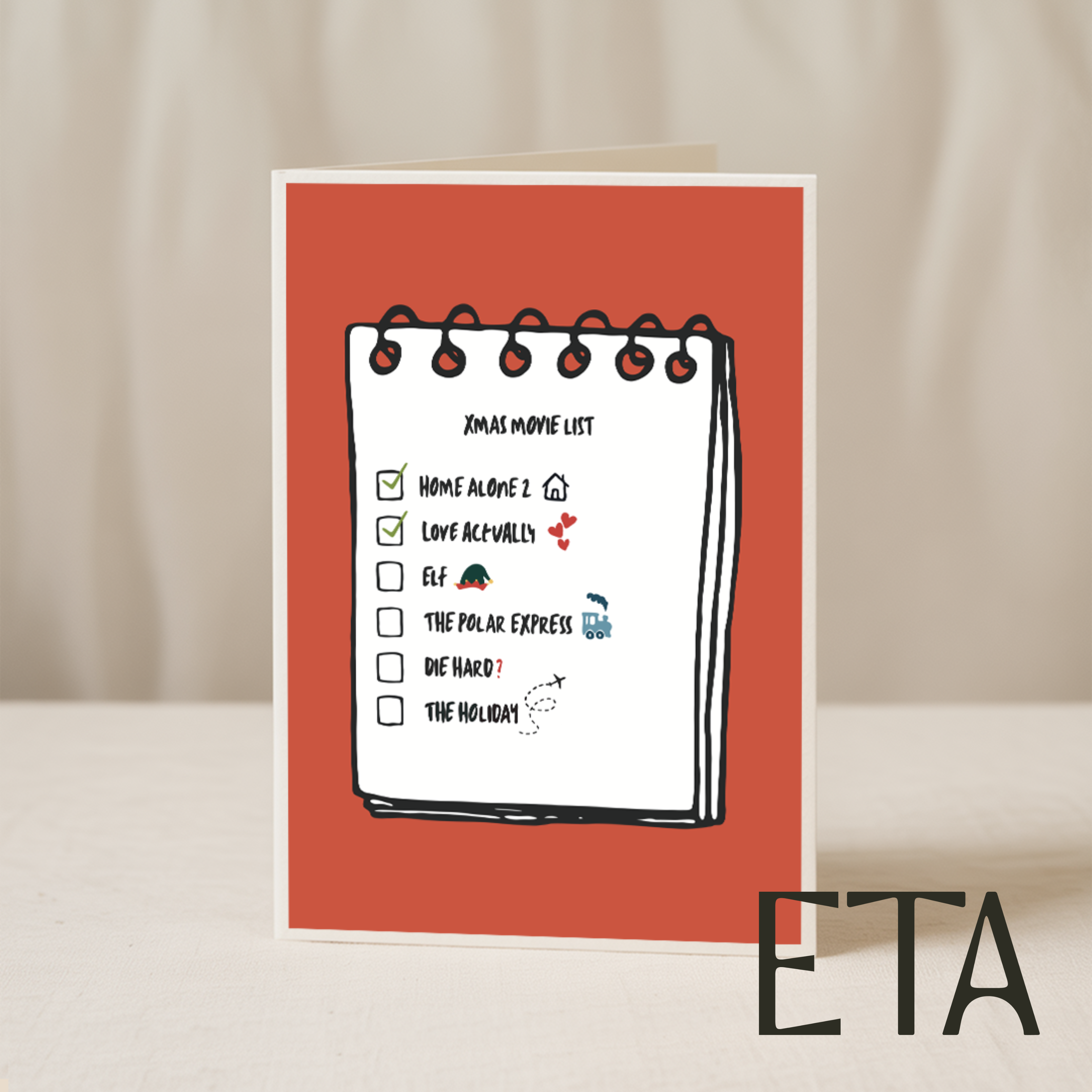 Christmas Greetings Card 5x7 – Handmade Greeting Cards by Blue Iris Designs Co - Kúbome