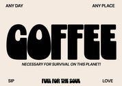Coffee Typography Print – Handmade Artwork by Blue Iris Designs Co - Kúbome