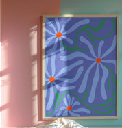 Colourful Flower Print - Blue – Handmade Artwork by Blue Iris Designs Co - Kúbome