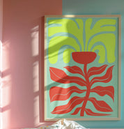 Colourful Flower Print - Green – Handmade Artwork by Blue Iris Designs Co - Kúbome