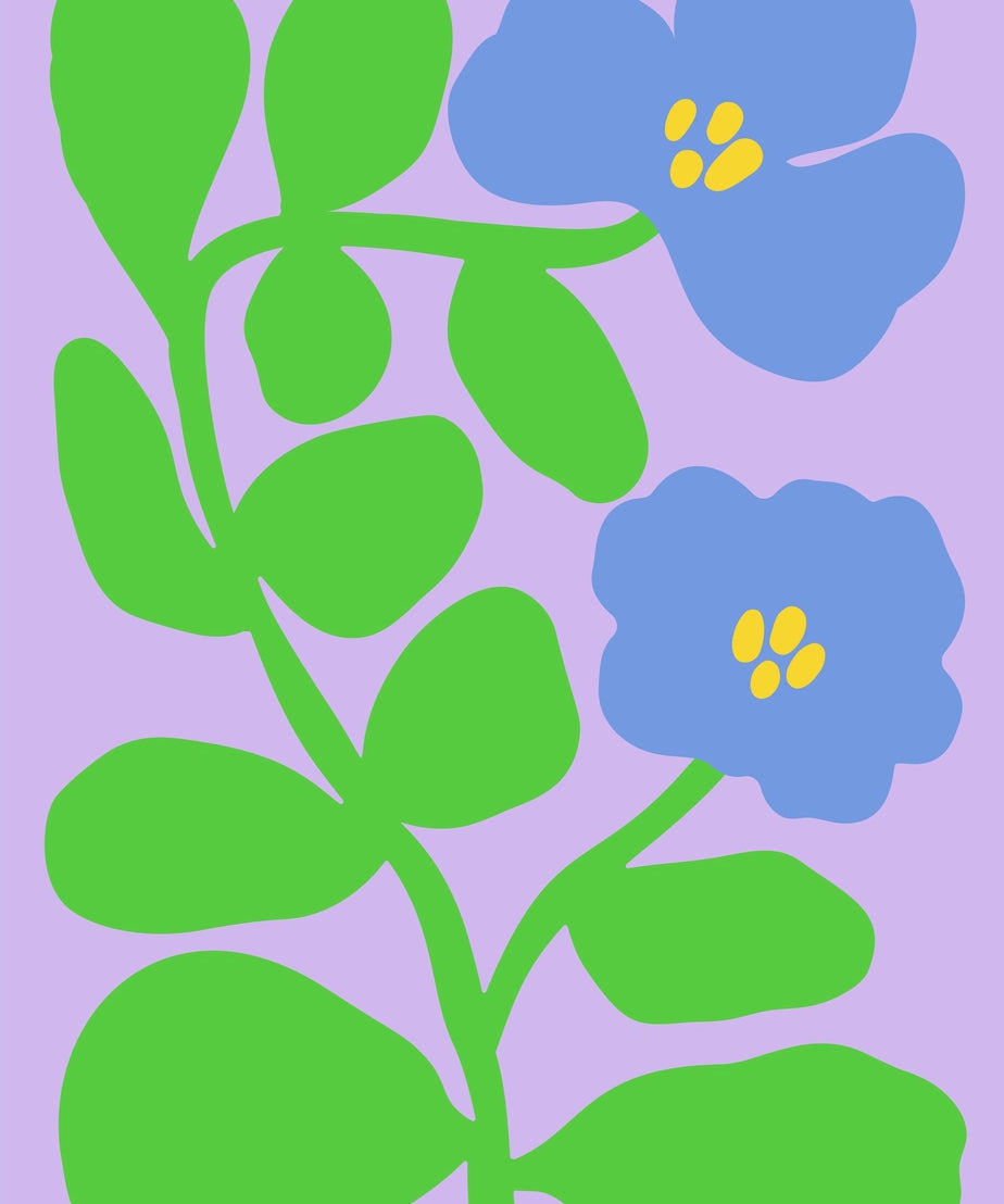 Colourful Flower Print - Lavender – Handmade Artwork by Blue Iris Designs Co - Kúbome