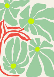 Colourful Flower Print - White – Handmade Artwork by Blue Iris Designs Co - Kúbome
