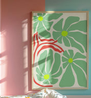 Colourful Flower Print - White – Handmade Artwork by Blue Iris Designs Co - Kúbome