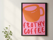 Frothy Coffee Print – Handmade Artwork by Blue Iris Designs Co - Kúbome