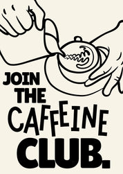 Join the Caffeine Club Print – Handmade Artwork by Blue Iris Designs Co - Kúbome