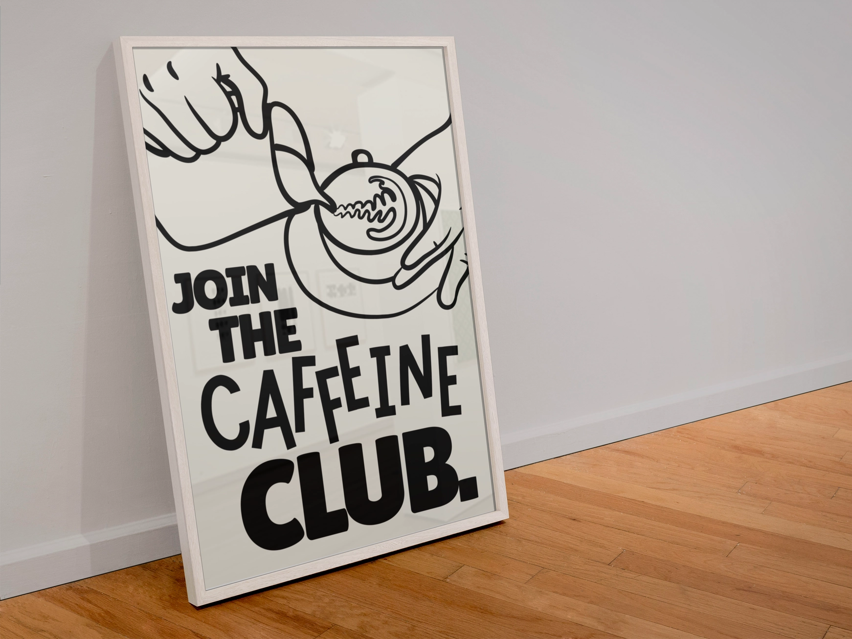 Join the Caffeine Club Print – Handmade Artwork by Blue Iris Designs Co - Kúbome