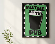 Meet Me At the Pub Print – Handmade Artwork by Blue Iris Designs Co - Kúbome
