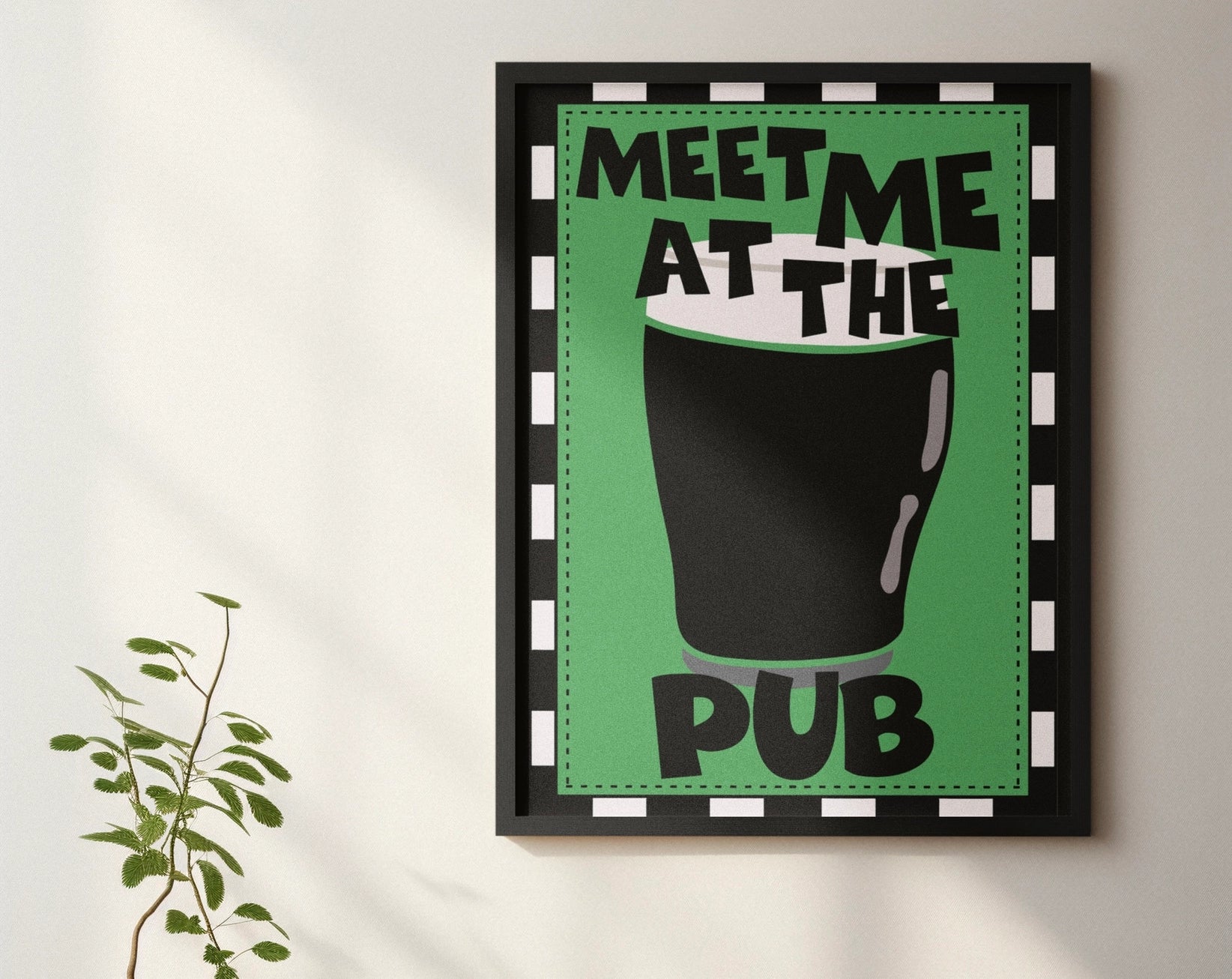 Meet Me At the Pub Print – Handmade Artwork by Blue Iris Designs Co - Kúbome