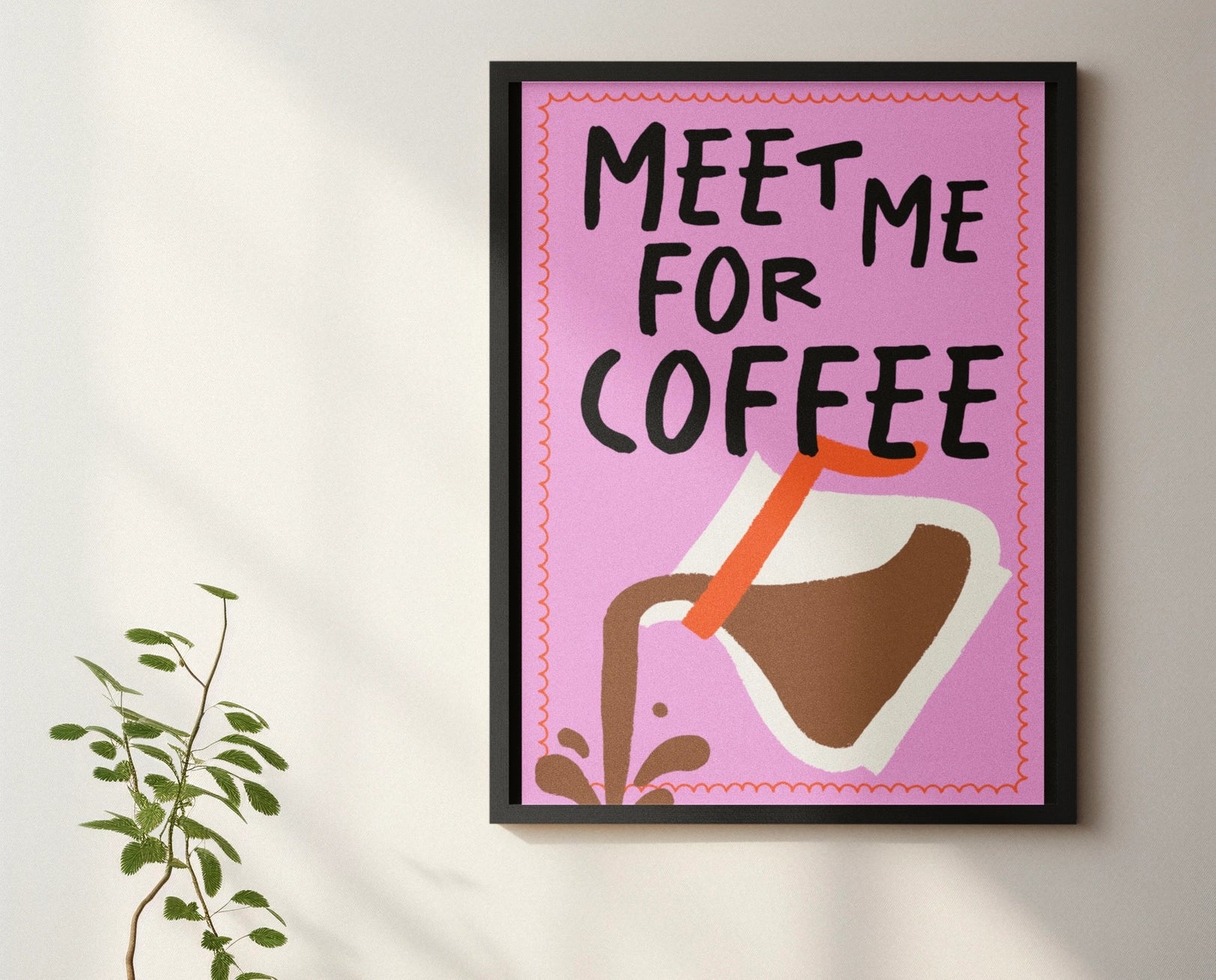 Meet Me For Coffee Print – Handmade Artwork by Blue Iris Designs Co - Kúbome