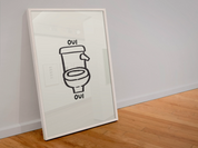 Oui Oui Bathroom Print – Handmade Artwork by Blue Iris Designs Co - Kúbome