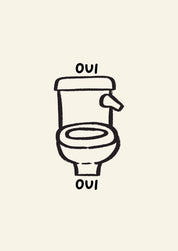 Oui Oui Bathroom Print – Handmade Artwork by Blue Iris Designs Co - Kúbome