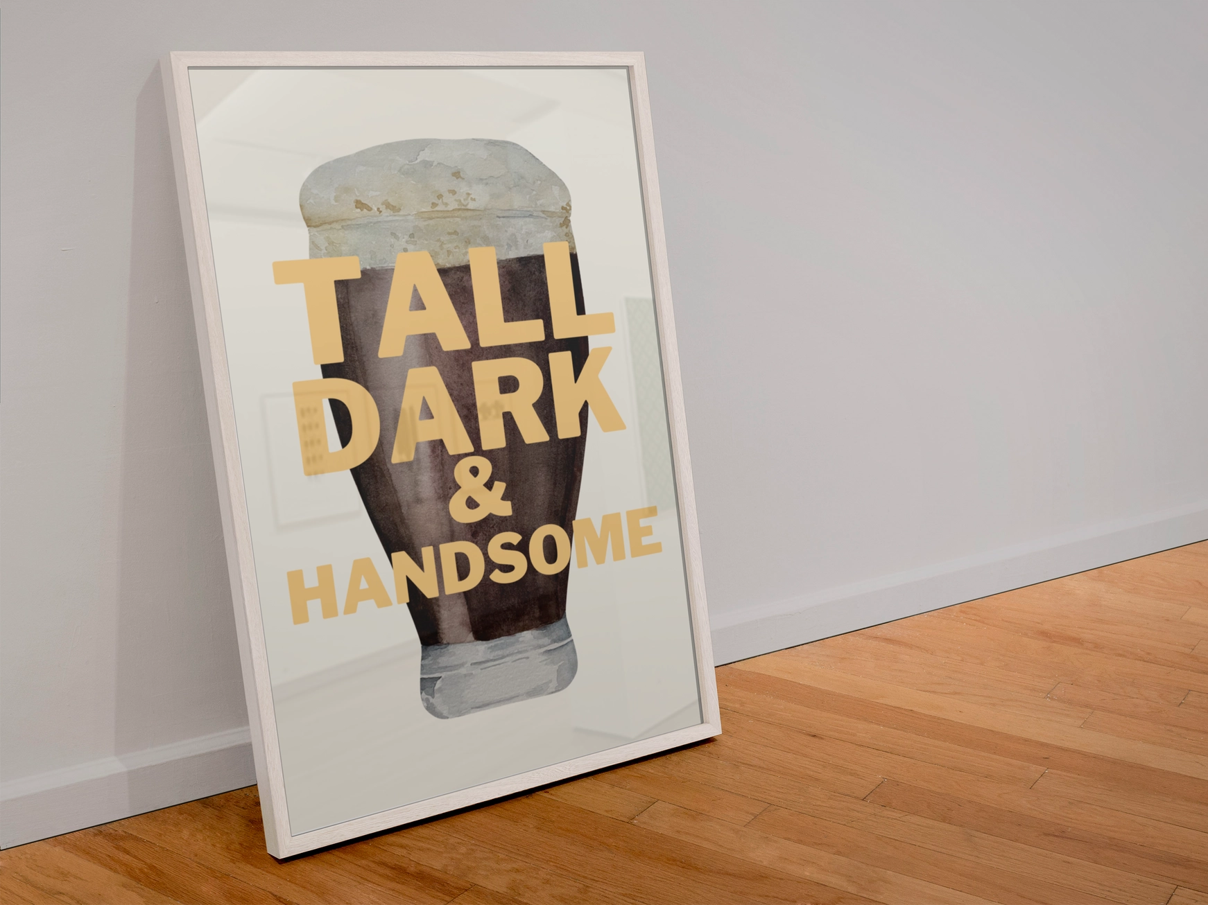 Tall Dark & Handsome Guinness Inspired Print – Handmade Artwork by Blue Iris Designs Co - Kúbome