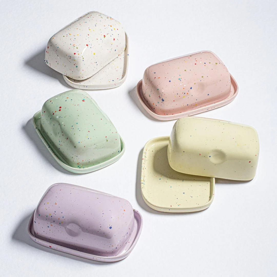 Party Specks Butter Dish