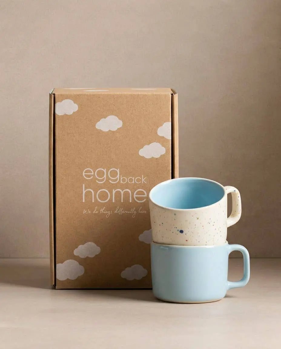 Breeze Party In/Out Stoneware Mug 240ml – Handmade Mugs by Egg Back Home - Kúbome