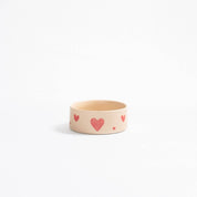 Cosy Hearts Stoneware Pet Bowl 14cm 2 Pieces Set – Handmade Pet Bowls by Egg Back Home - Kúbome