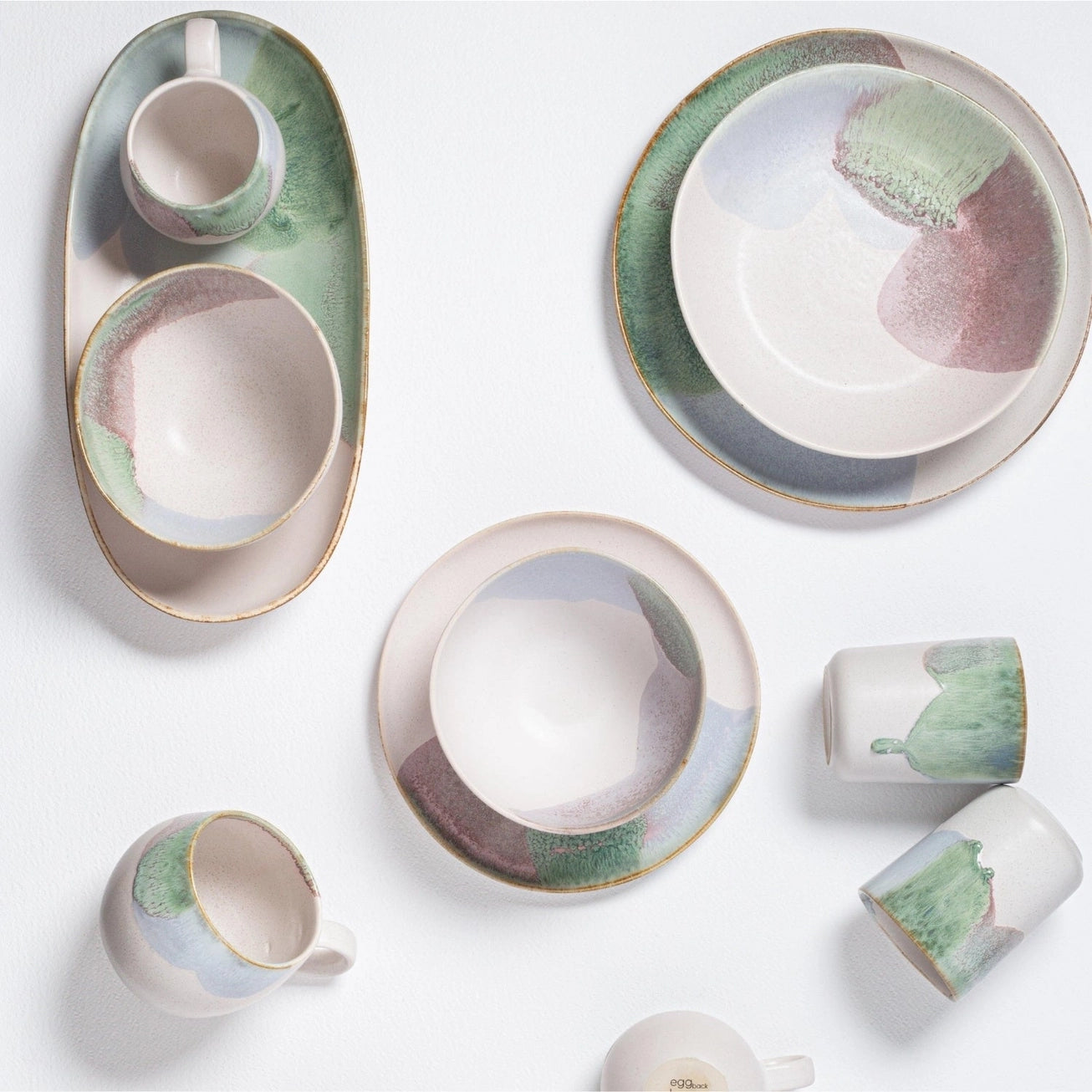 Douro Dinner Plates Set 12pcs – Handmade Dinner Set by Egg Back Home - Kúbome