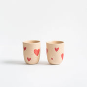 *Limited Edition* Cosy Hearts Stoneware Medium Cup 220ml – Handmade Cups by Egg Back Home - Kúbome