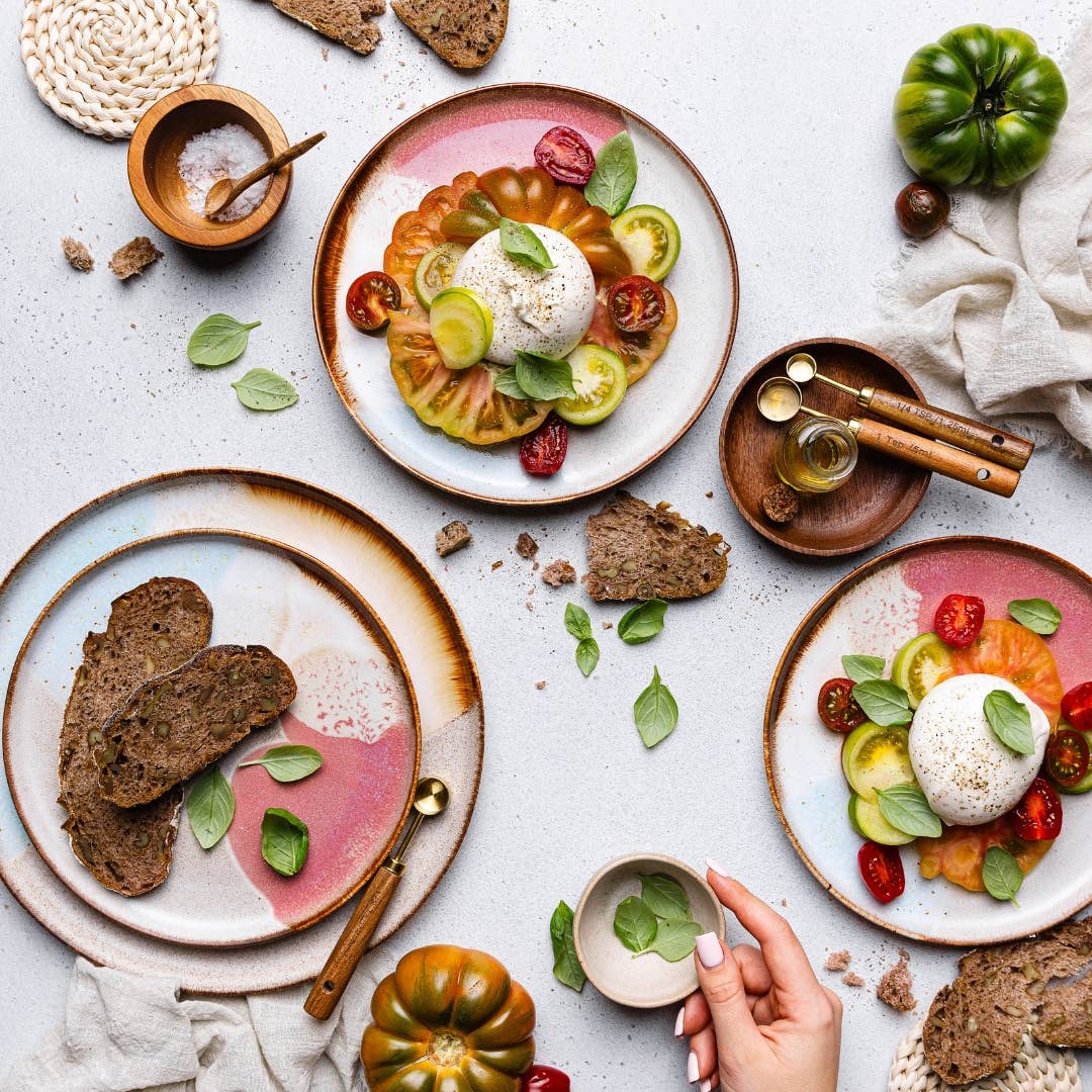 Melting Ice Cream Dinner Plate Set 12pcs – Handmade Dishes by Egg Back Home - Kúbome