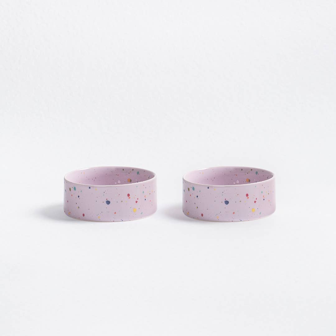 Party Pet Bowl 14cm Set of 2 - Lilac – Handmade Pet Bowls by Egg Back Home - Kúbome