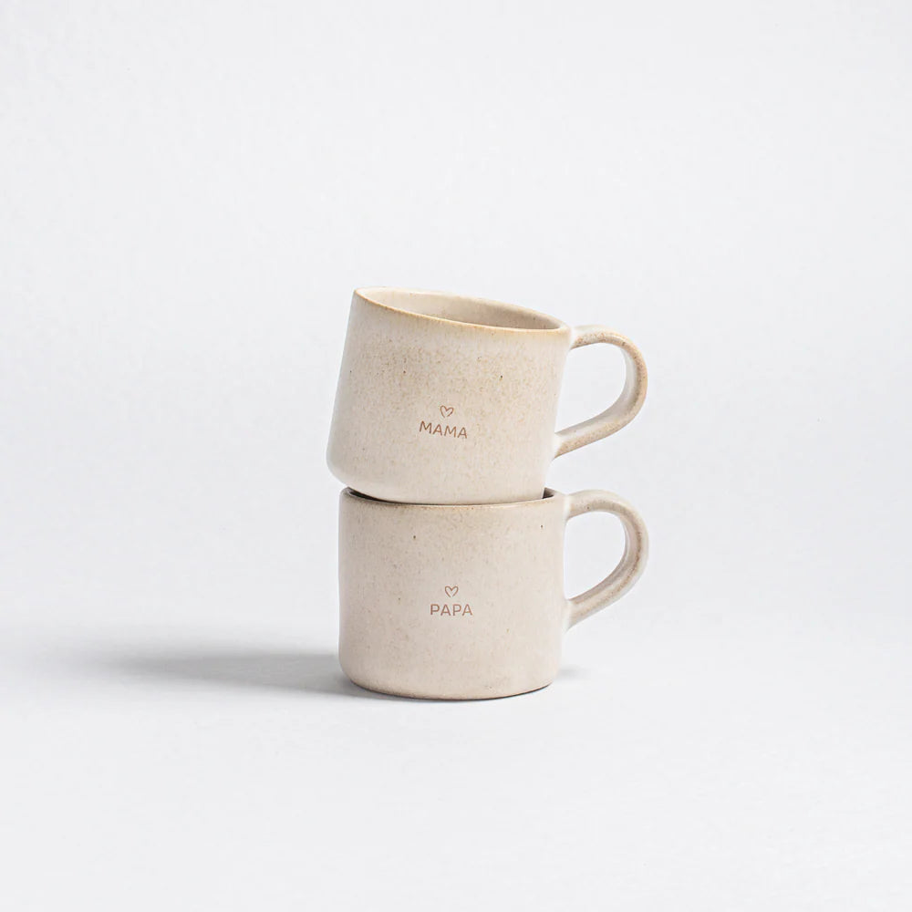 Set of 2 Sand Storm Mama & Papa Collection 360ml – Handmade Mugs by Egg Back Home - Kúbome
