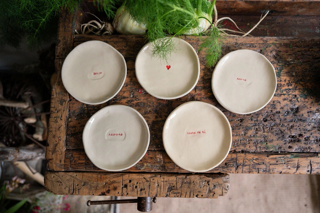 Statement Bread Plate - "I Adore You" – Handmade Dishes by Semear - Kúbome