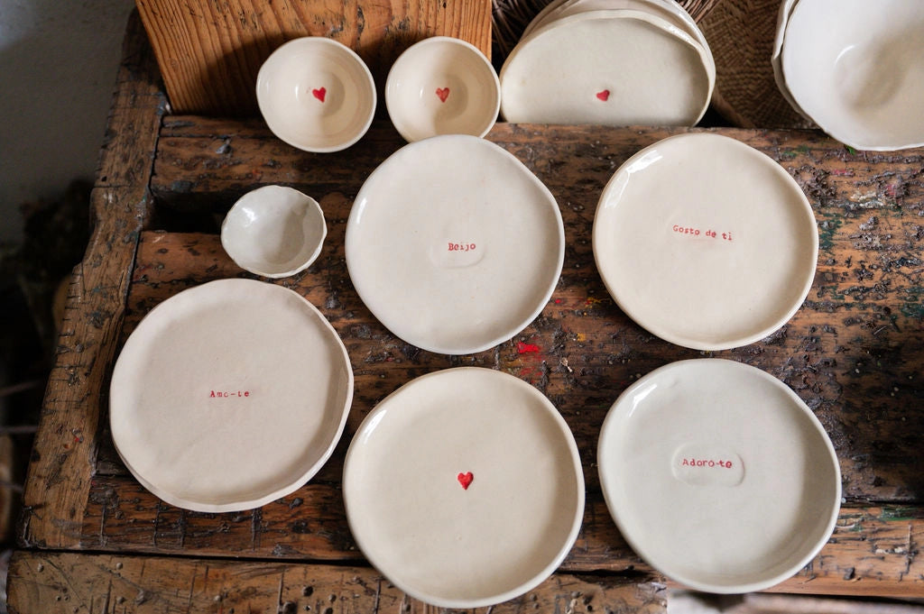 Statement Bread Plate - "I Love You" – Handmade Dishes by Semear - Kúbome