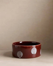Burgundy Pop Dots Pet Bowl 14cm Burgundy - 2 Pieces Set