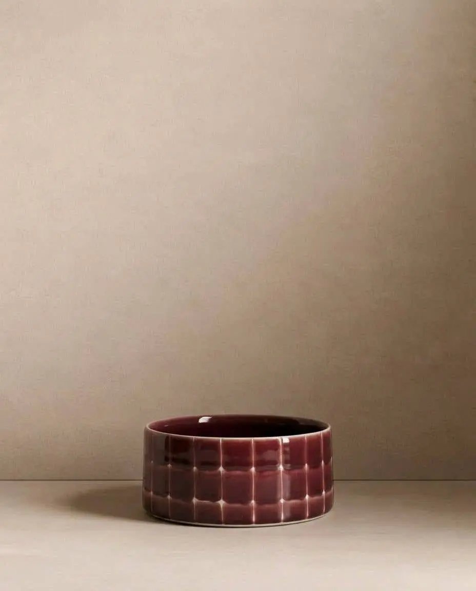 Burgundy Pool Pet Bowl 14cm - 2 Pieces Set