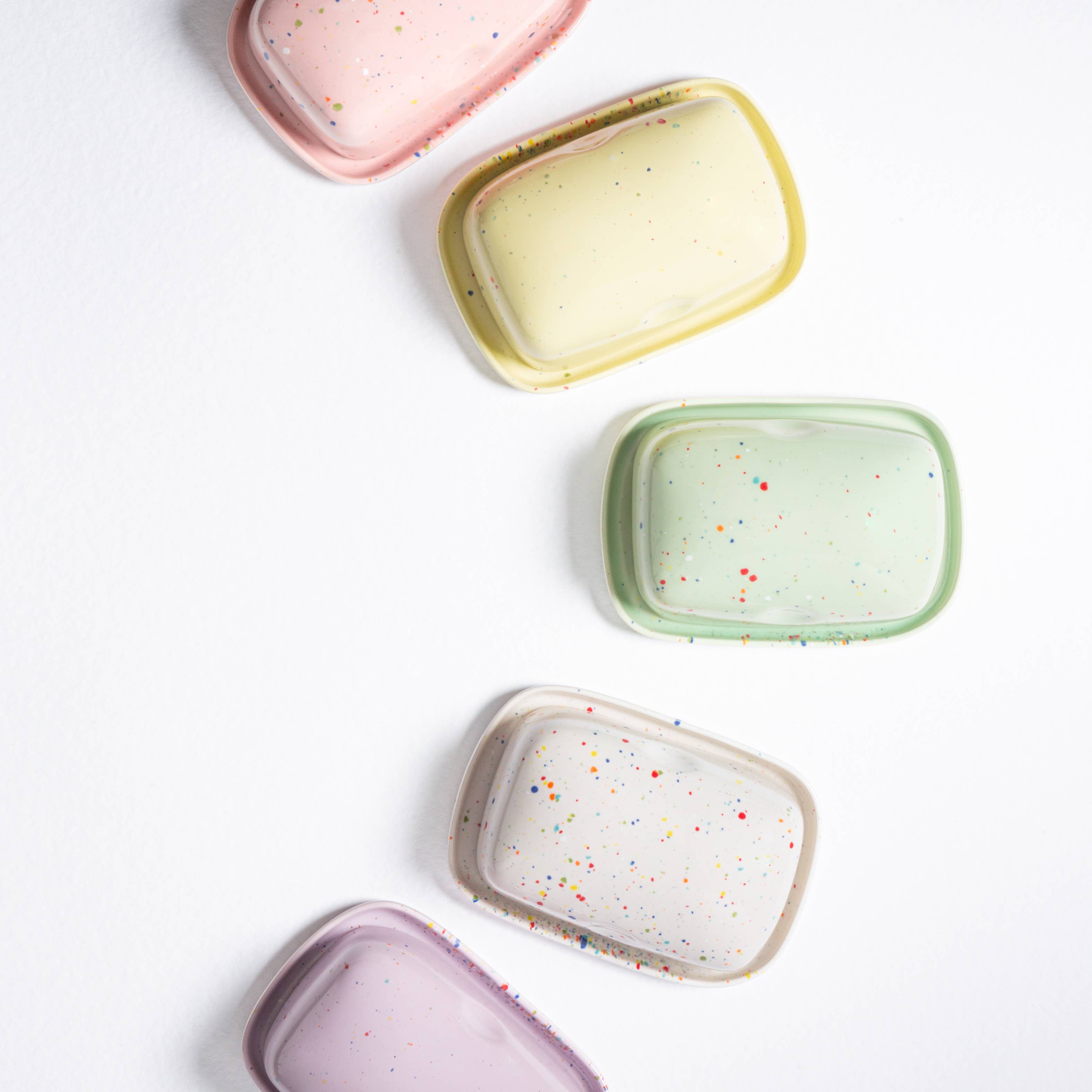 Party Specks Butter Dish