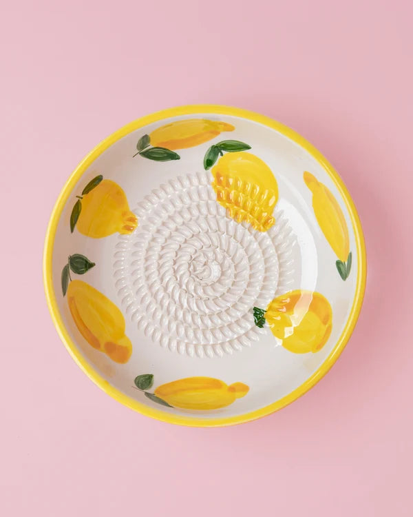 Medium Vintage Pottery Grater Plate - Limone