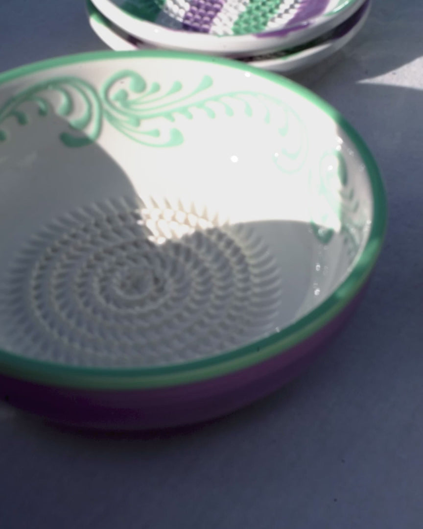 Medium Vintage Pottery Grater Plate - Esmeralda