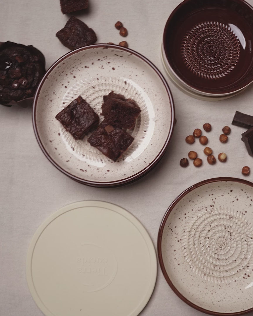 Medium Vintage Pottery Grater Plate - Hazelnut