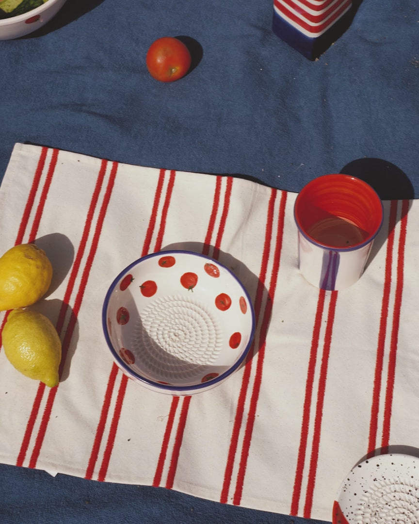 Medium Ceramic Grater Plate - Tomato