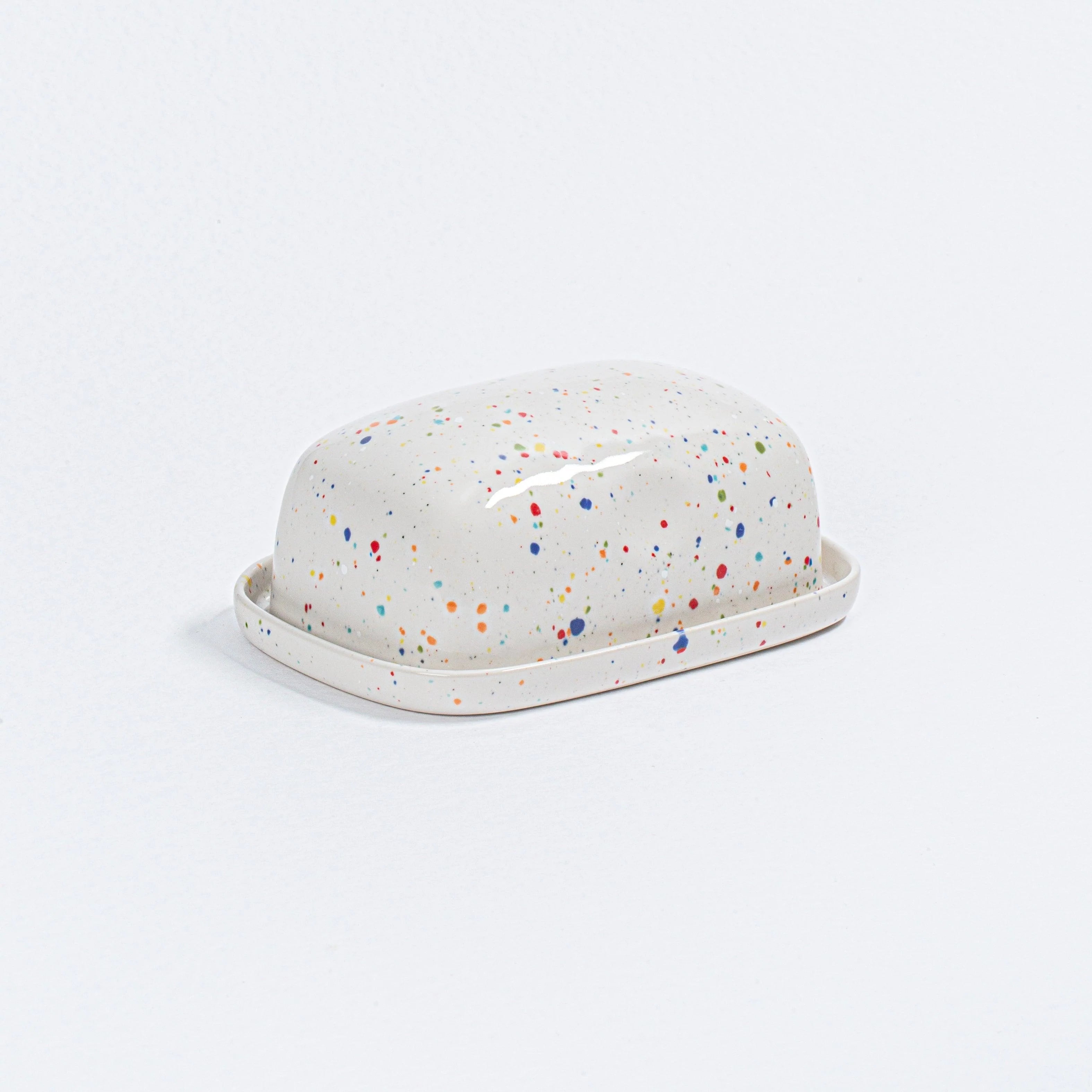 Party Specks Butter Dish